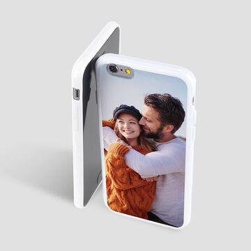 couple at sunset printed onto slim silicone phone case