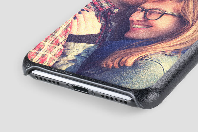 Real leather phone case with personalisable image