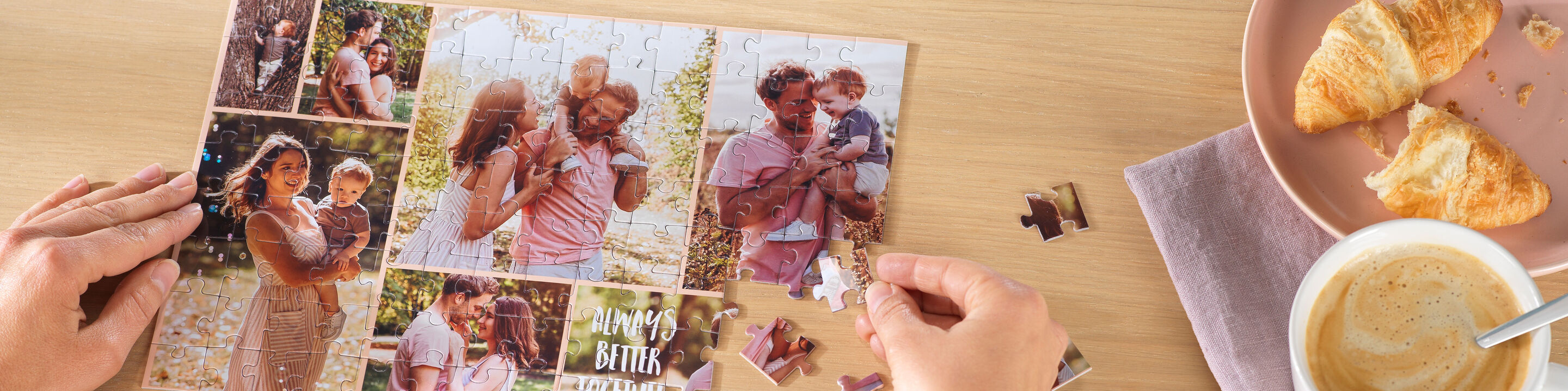 Personalised photo jigsaw of a family in summer