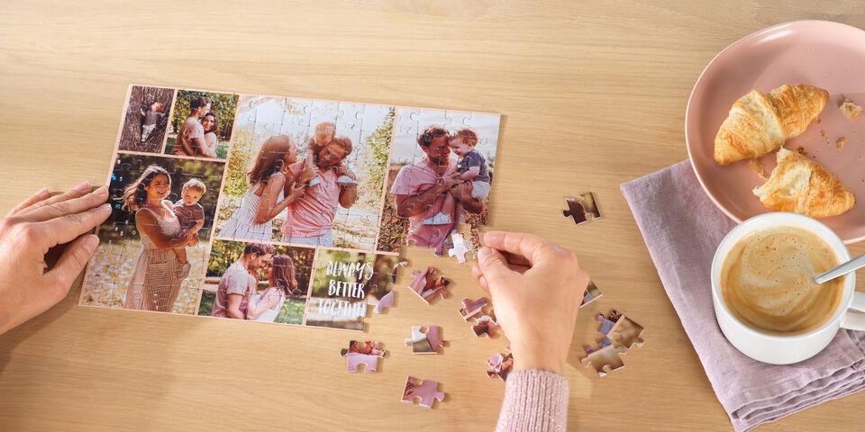 Personalised photo jigsaw of a family in summer