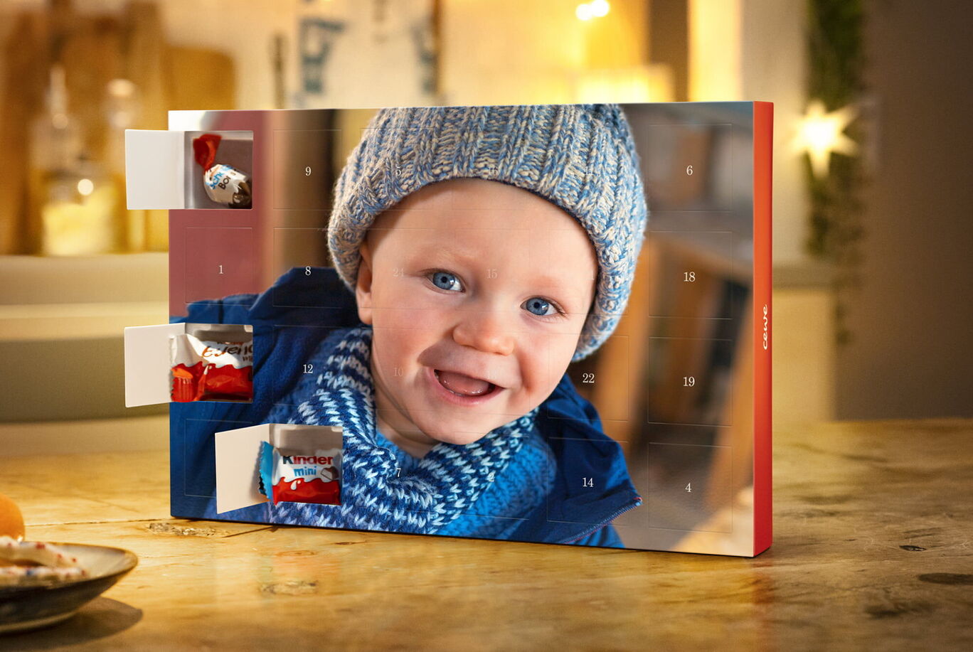 An Advent calendar with loving pockets and sweet surprises, decorated in winter colors